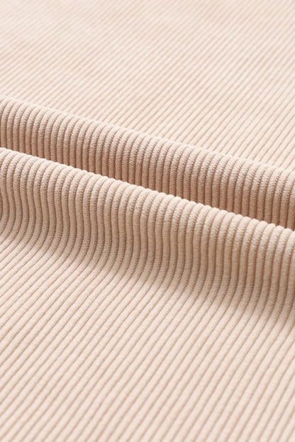 Apricot Ribbed Corded Oversized Sweatshirt