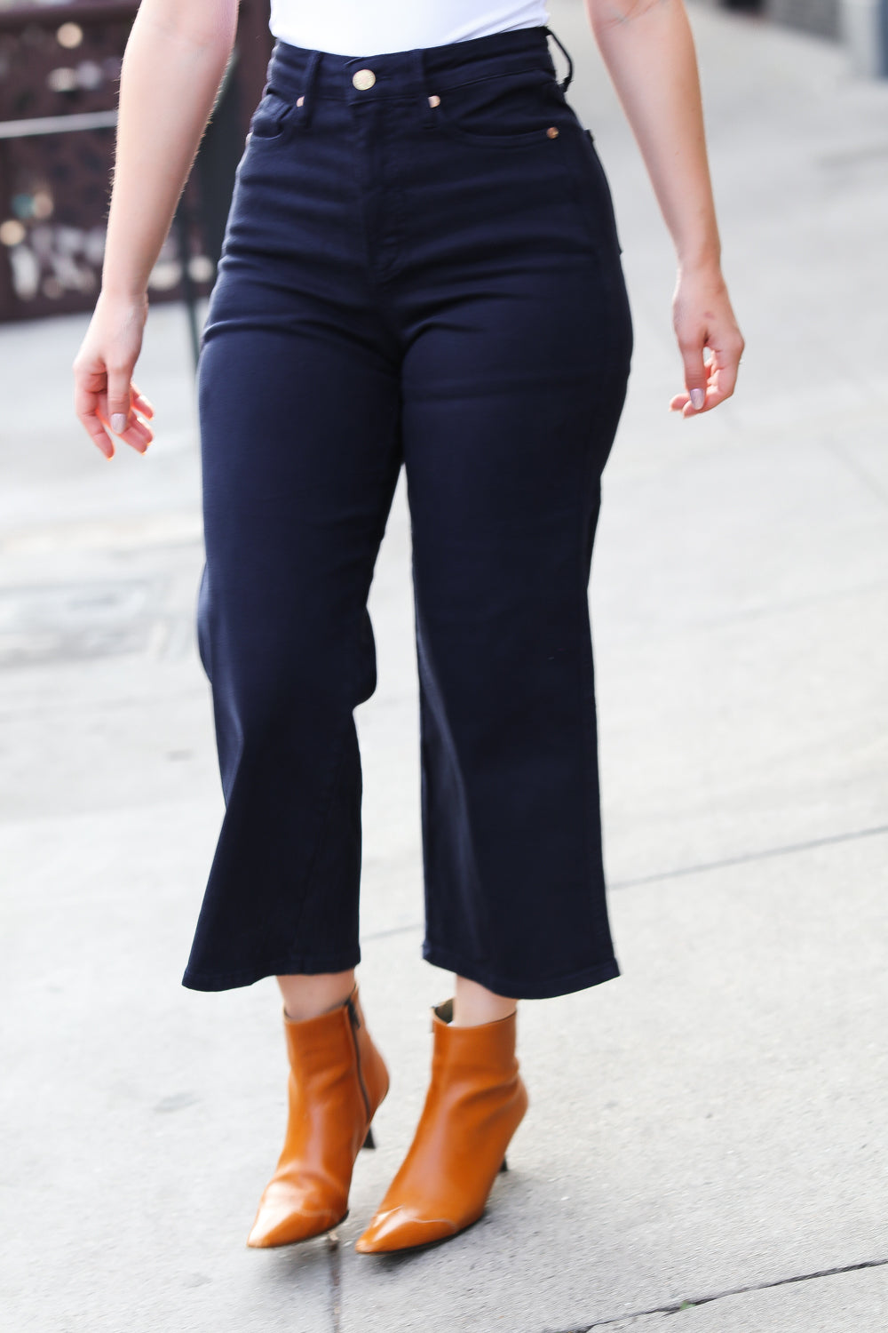 Can't Look Away High Rise Wide Crop Leg Jeans