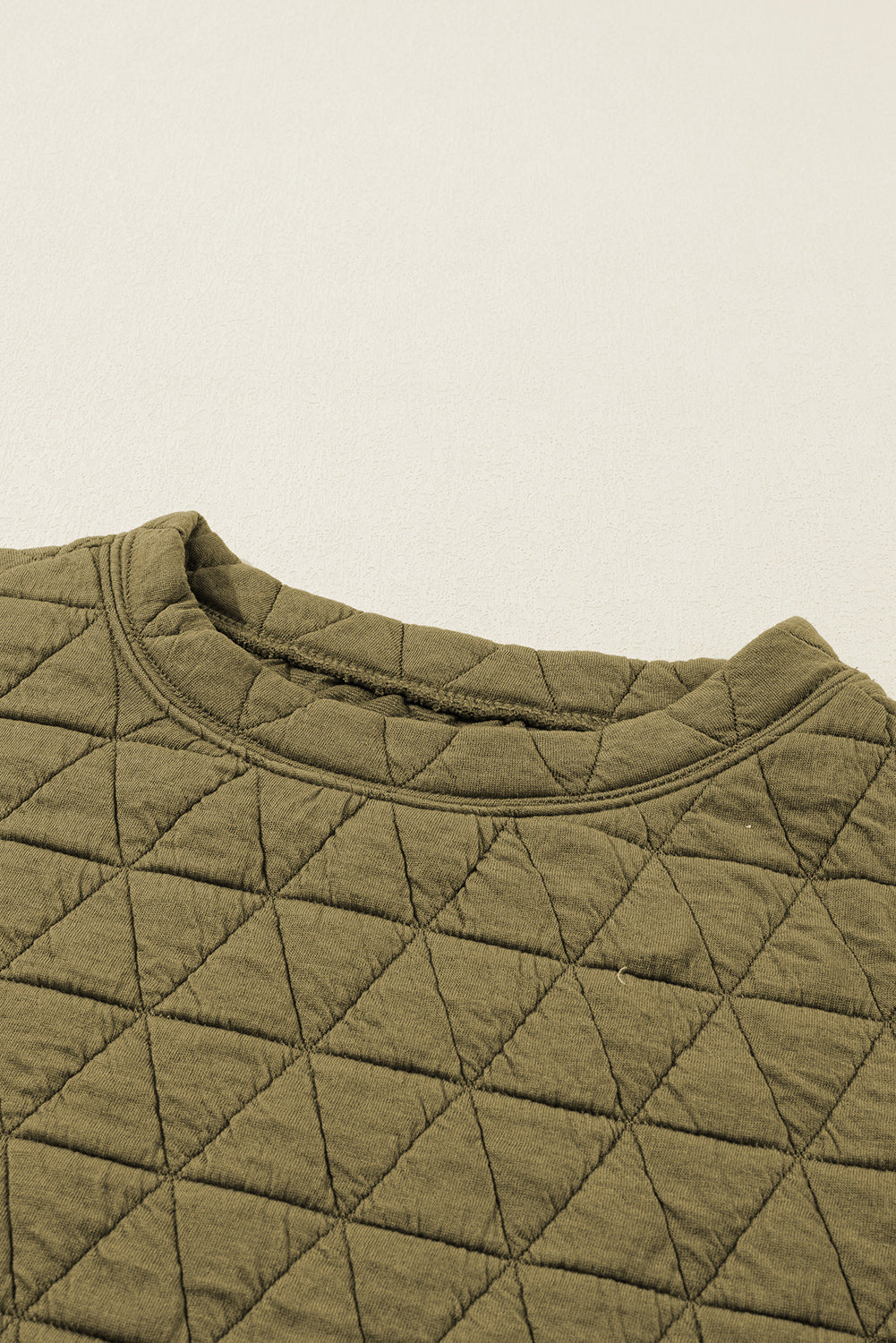 Sage Green Solid Quilted Pullover and Pants Outfit