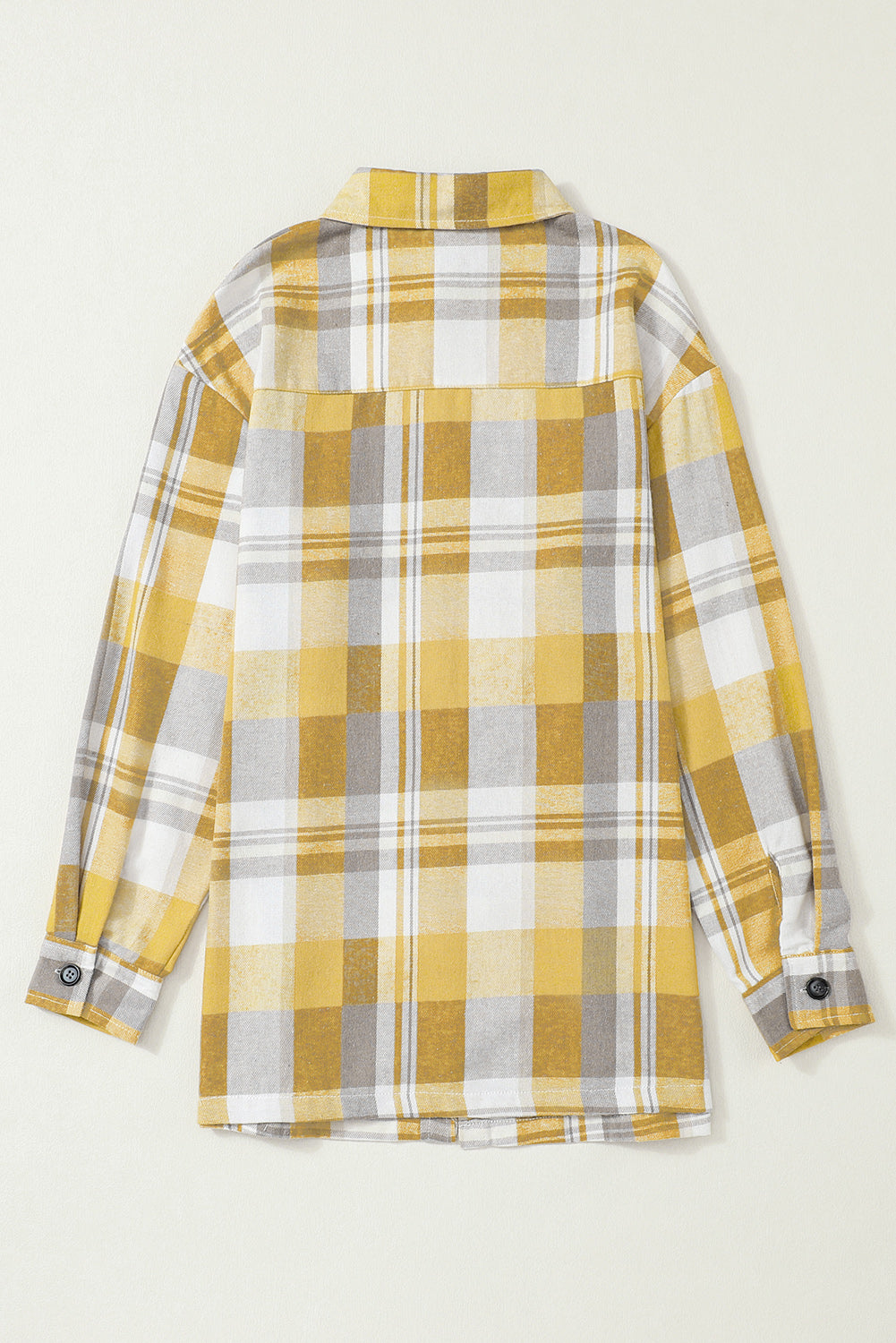 Yellow Plaid Button Up Patch Pocket Shirt