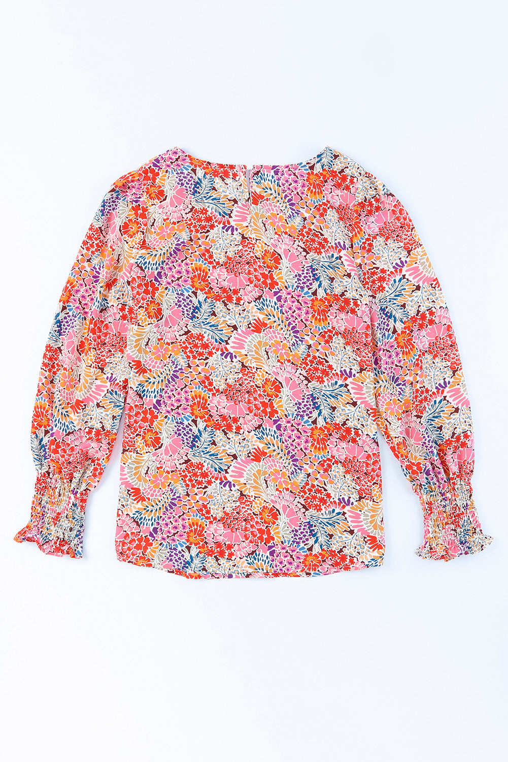 Multicolor Puff Sleeve Floral Blouse