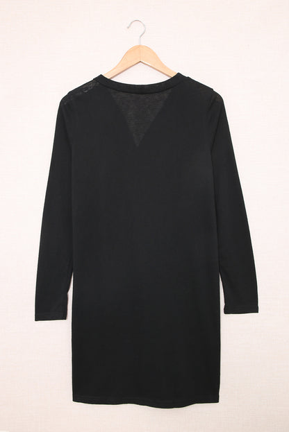 Grey Button Front Lightweight Long Cover Up