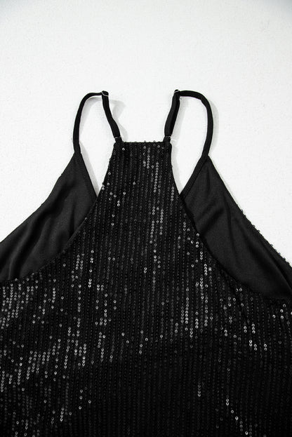 Black Sequin Racerback Tank