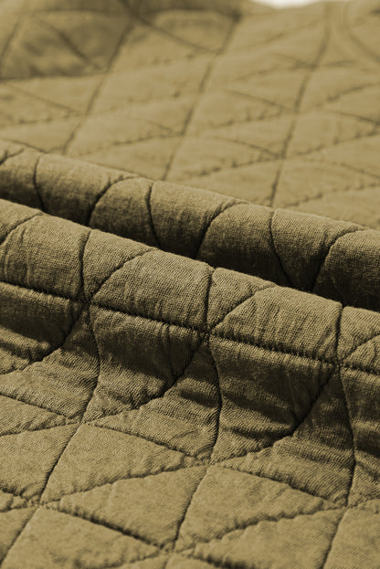 Sage Green Solid Quilted Pullover and Pants Outfit