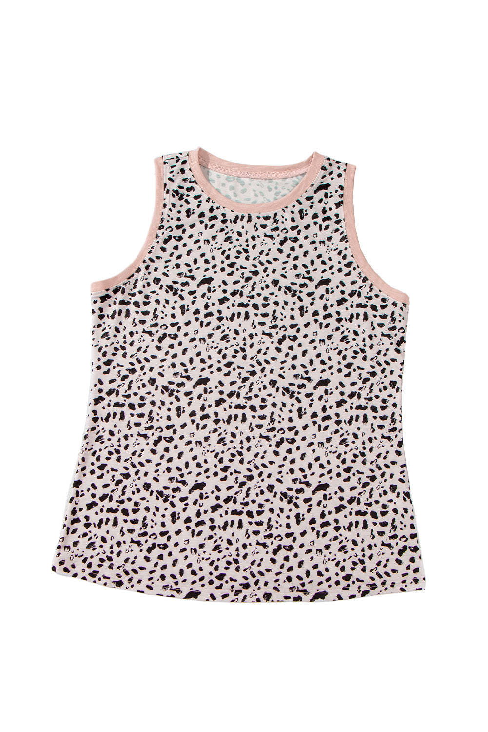 Leopard Print Round Neck Tank Top