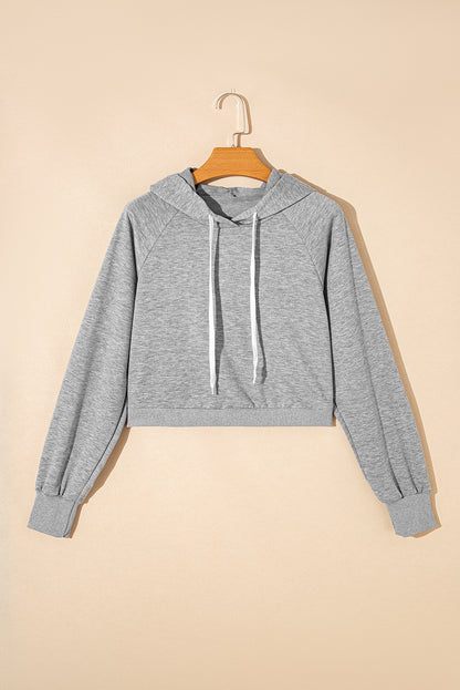 Gray Drawstring Hoodie and High Waist Pants Lounge Set