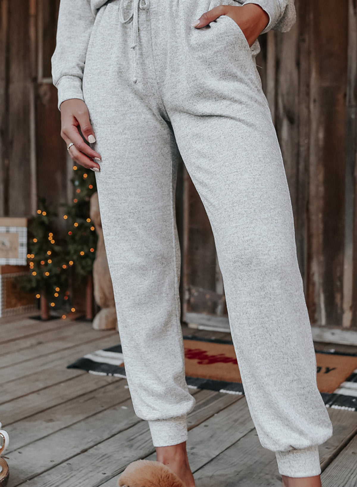 Red Casual Long Sleeve Pullover & Joggers Pajamas Set