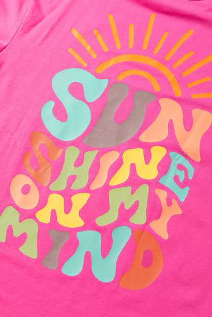 Bright Pink SUNSHINE ON MY MIND Graphic Tee