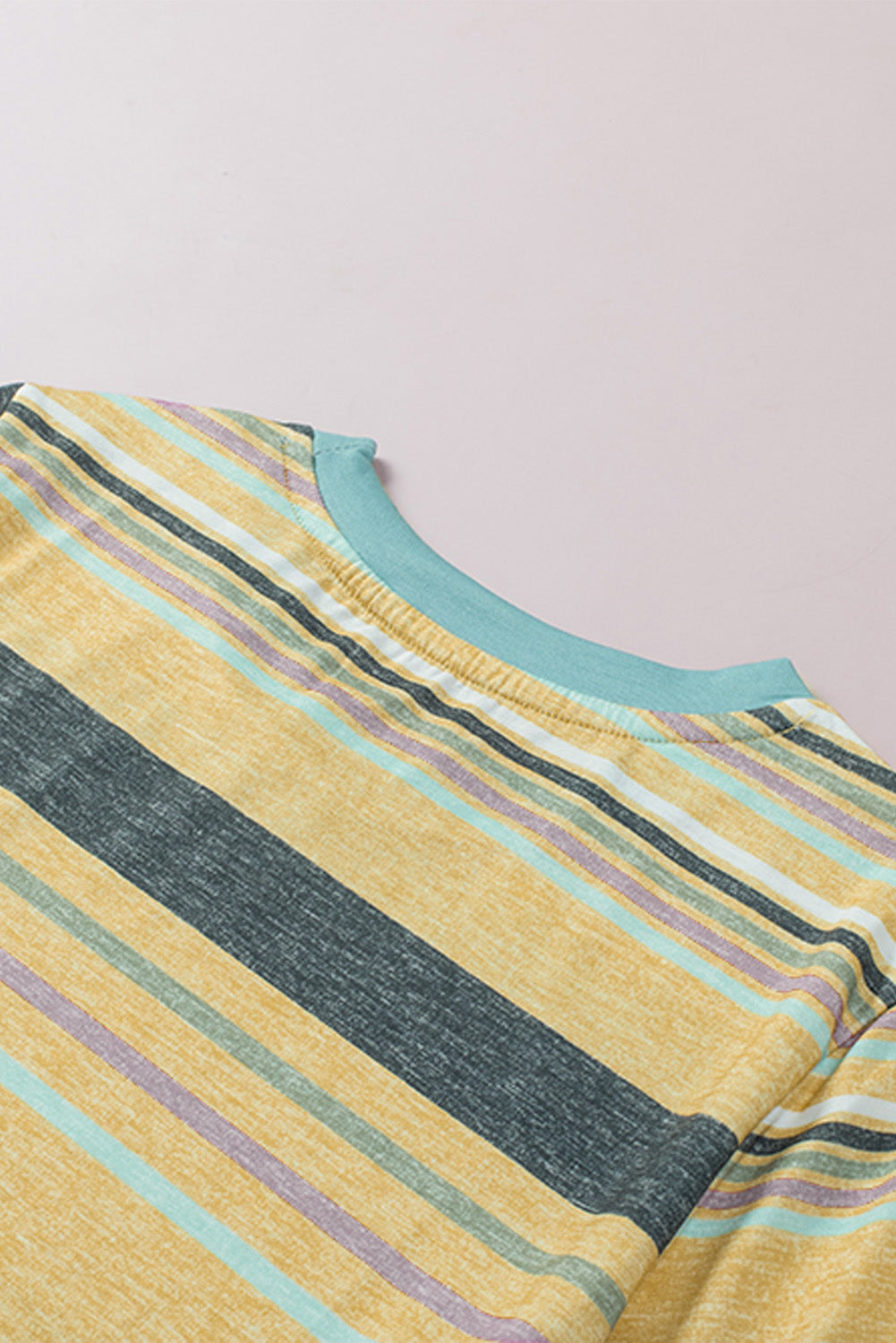 Multicolor Stripes Crew Neck T Shirt