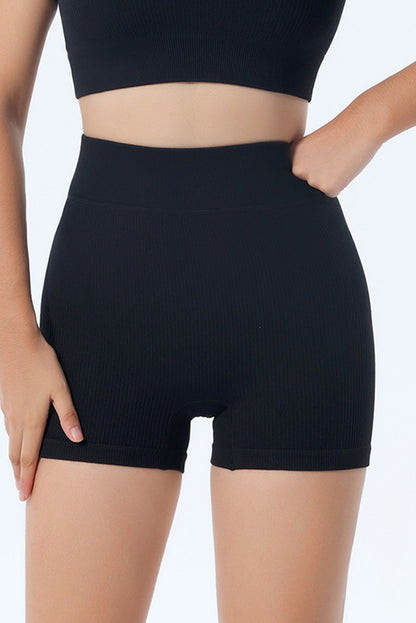 Black Peach Hip Fitness Yoga Shorts