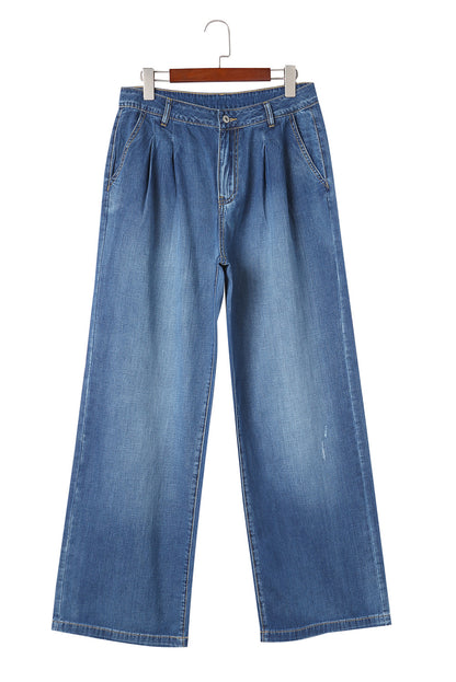 Blue Slouchy Wide Leg Jeans