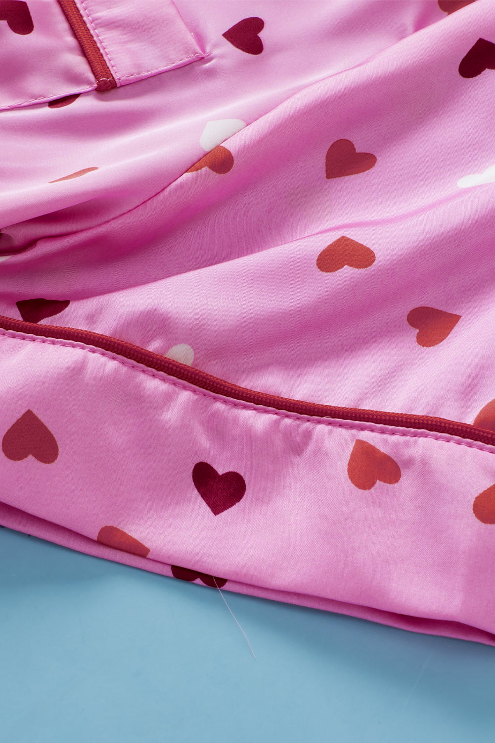 Pink Valentine Heart Shape Print Plus Size Sleepwear