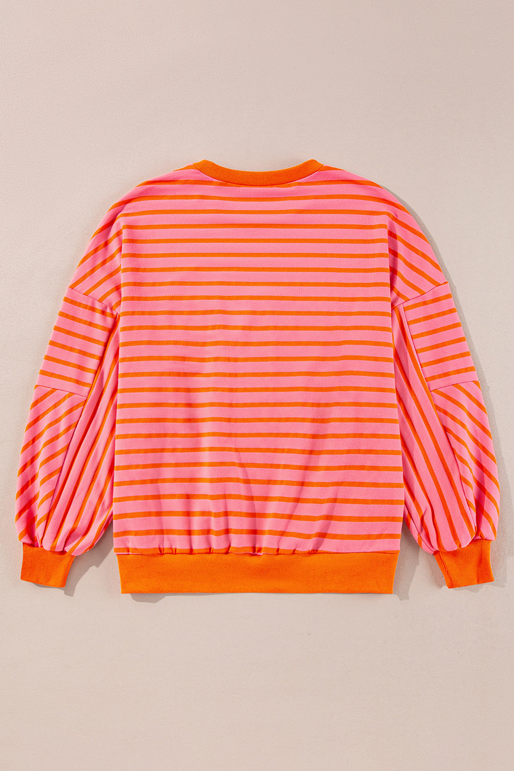 Russet Orange Drop Shoulder Crew Neck Loose Sweatshirt