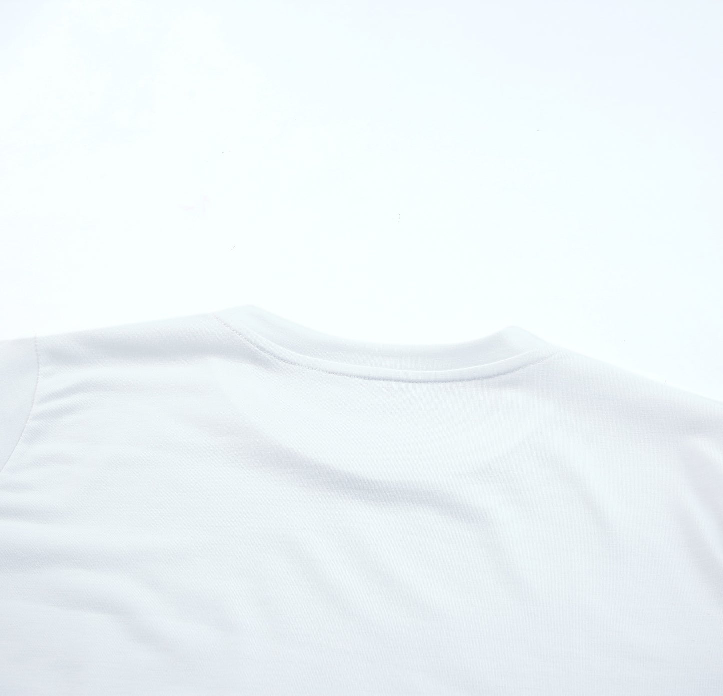 White Solid Color Crew Neck Tee