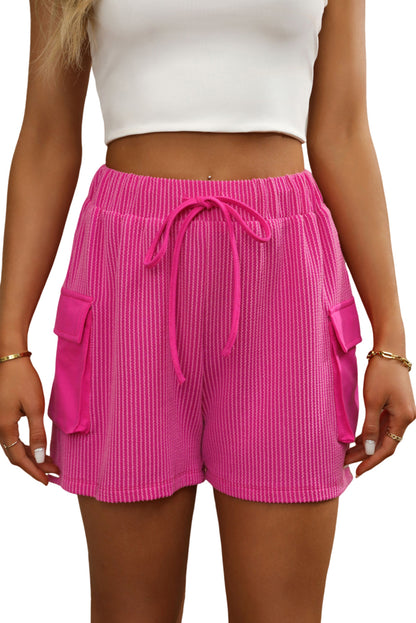 Bright Pink Cargo Pocket Wide-leg Shorts