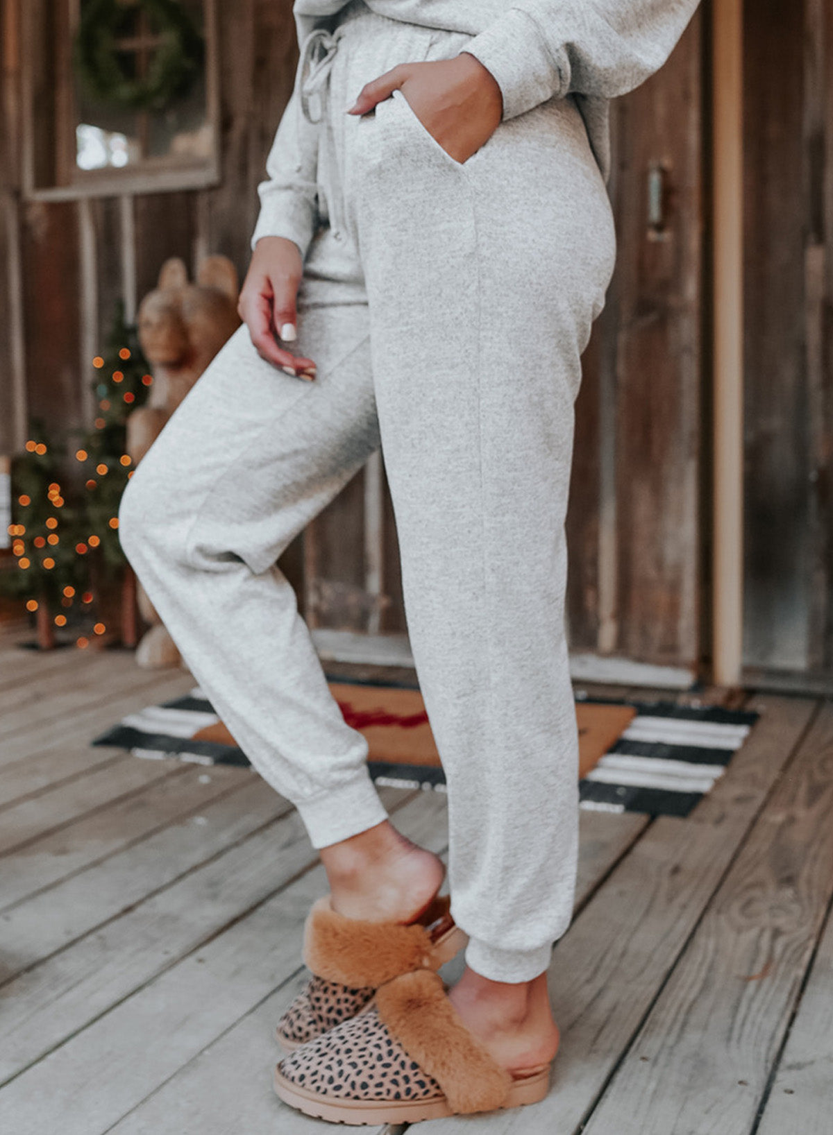 Red Casual Long Sleeve Pullover & Joggers Pajamas Set