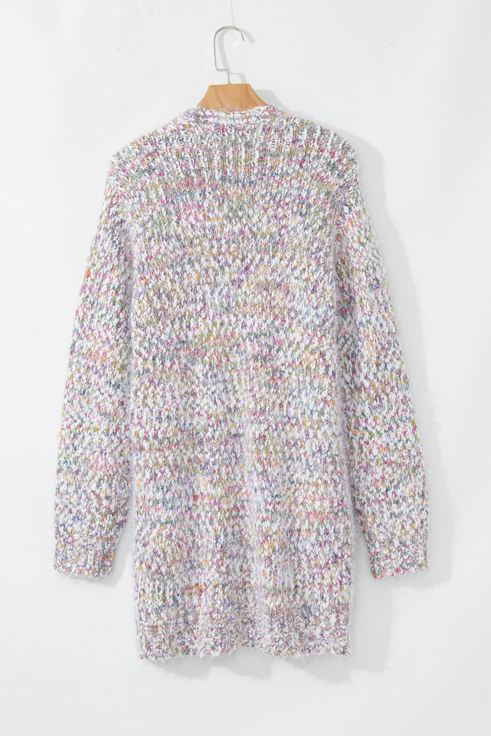 Yellow Multicolor Confetti Open Front Knit Cardigan