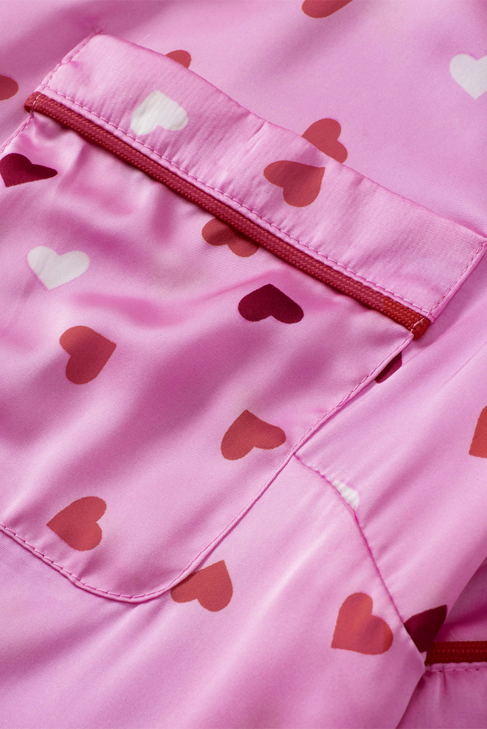 Pink Valentine Heart Shape Print Plus Size Sleepwear