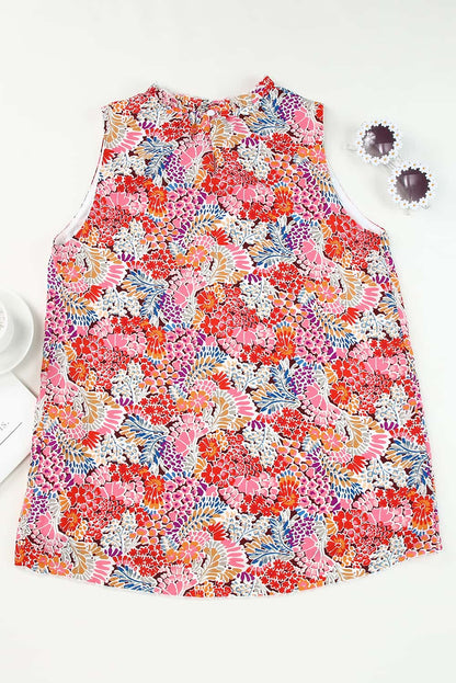 Multicolor Floral Print Relaxed Tank Top