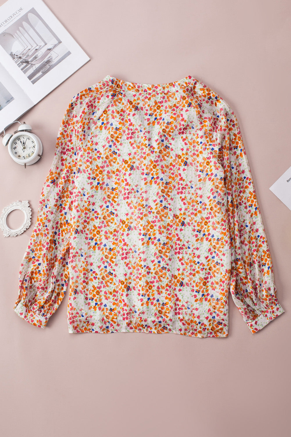 Multicolor Boho Floral Print Button Front Shirt